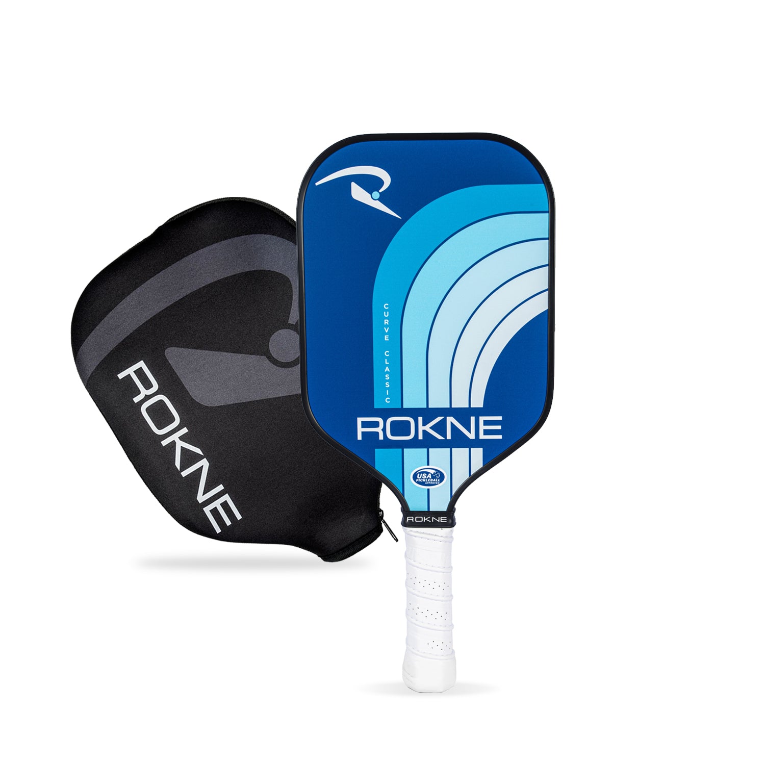ROKNE Curve Classic Pickleball Paddle - Ice (Paddle Cover Included)