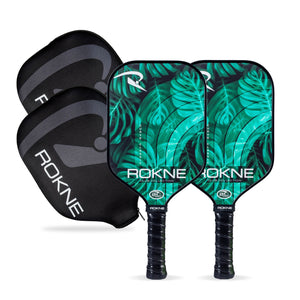 ROKNE Curve Classic Pickleball Paddle Set - The Palm Set (Paddle Covers Included)