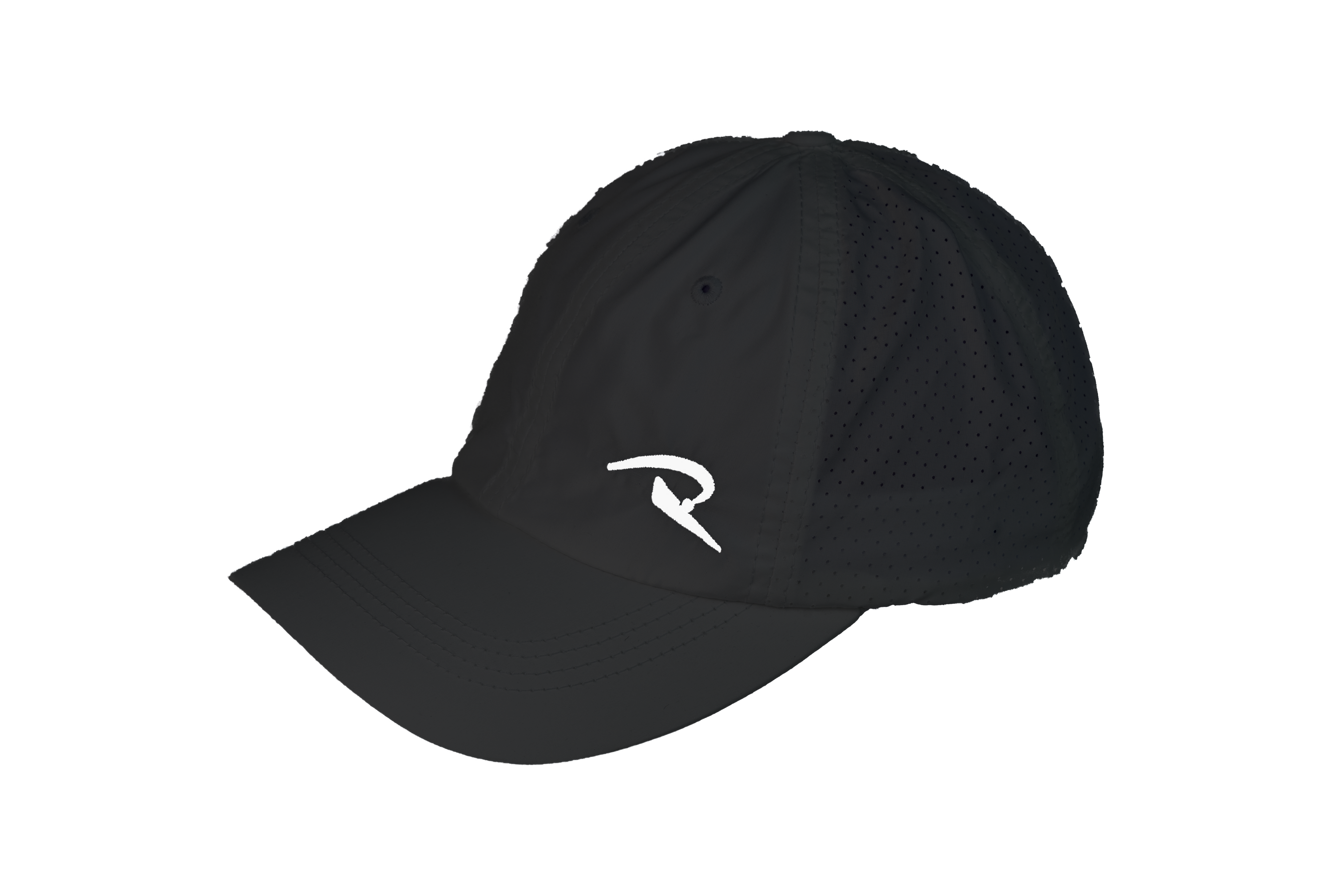 Black mesh performance hat 