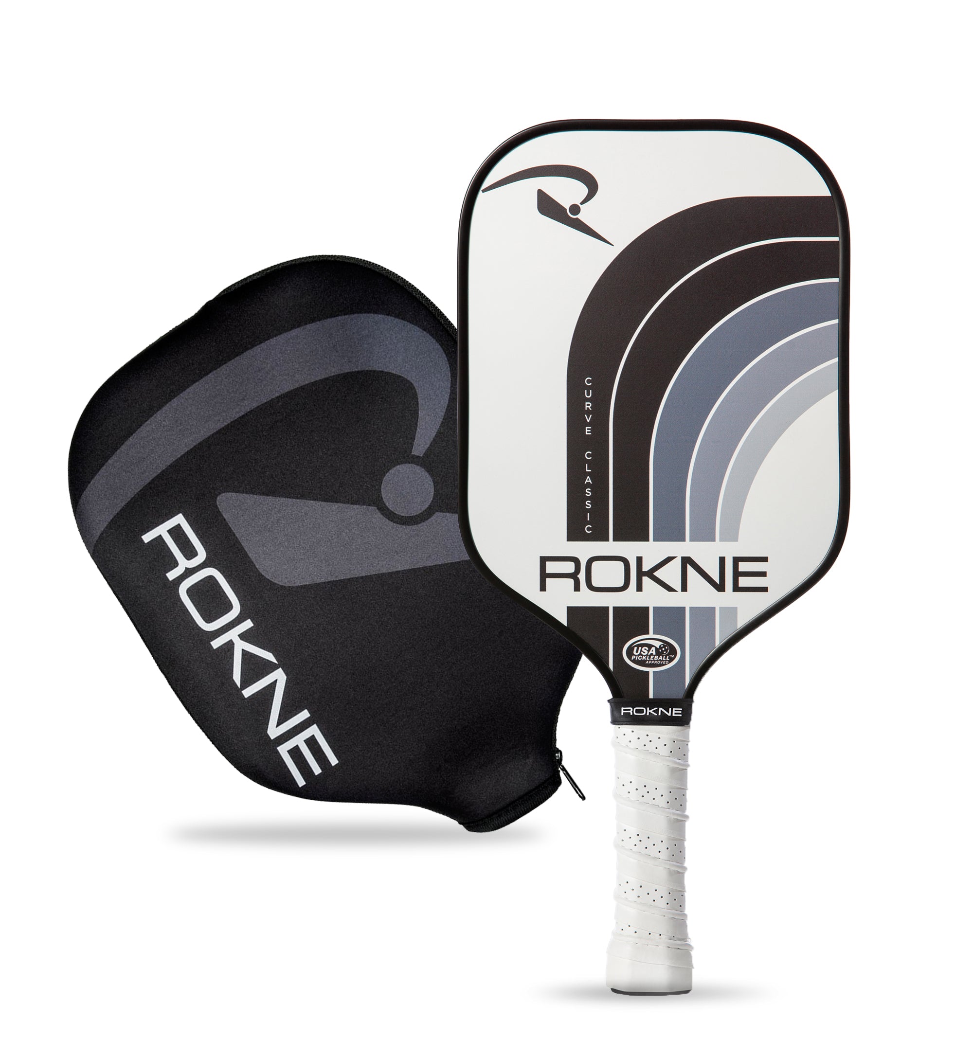 ROKNE Curve Classic Pickleball Paddle - Storm (Paddle Cover Included)